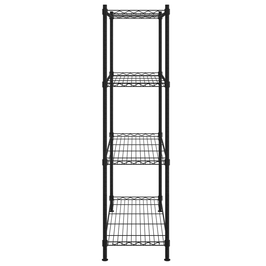 Hothingwell Półka do przechowywania z drutu, 4 poziomy, czarna, 90 x 35 x 137 cm, do kuchni, pralni, pod ziemią i łazienką, pojemność 200 kg