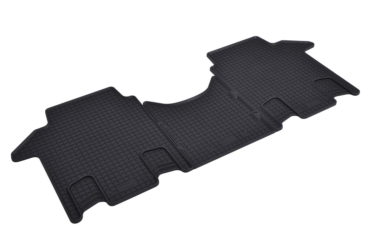ilTappetoAuto by Fabbri 3 - Tappeti Gomma anteriori + 2 e3 fila Compatibile con Transporter T7 Multivan 8 posti