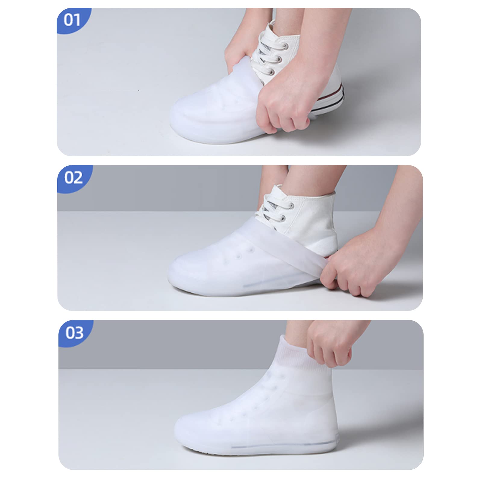 Wasserdichte Schuhüberzieher Aus Silikon - Rutschfester Regenschutz Größe S Schwarz