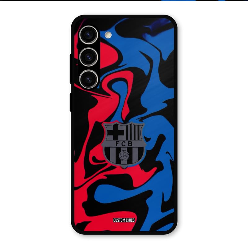 Image of PrintShield FC Barcelona Comic Back Cover for Galaxy S23 Plus, Shockproof Printed Phone Case with Soft TPU Sides & Anti-Slip Grip