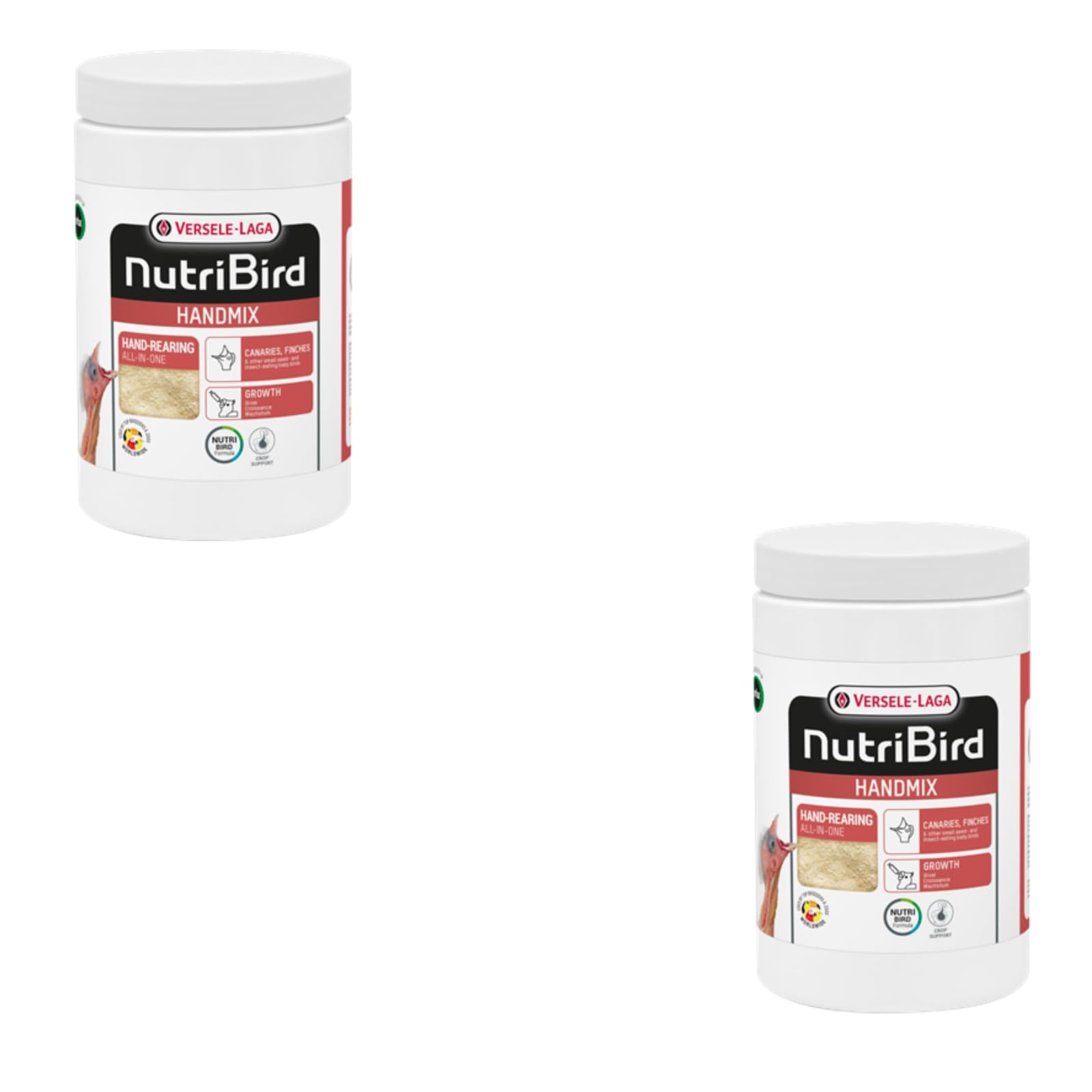Versele-Laga NutriBird Handmix | Confezione Doppia | 2 x 500 g | Alimento per l'allevamento a Mano per Piccoli Uccelli granivori e insettivori | Contiene stabilizzatori della Flora intestinale