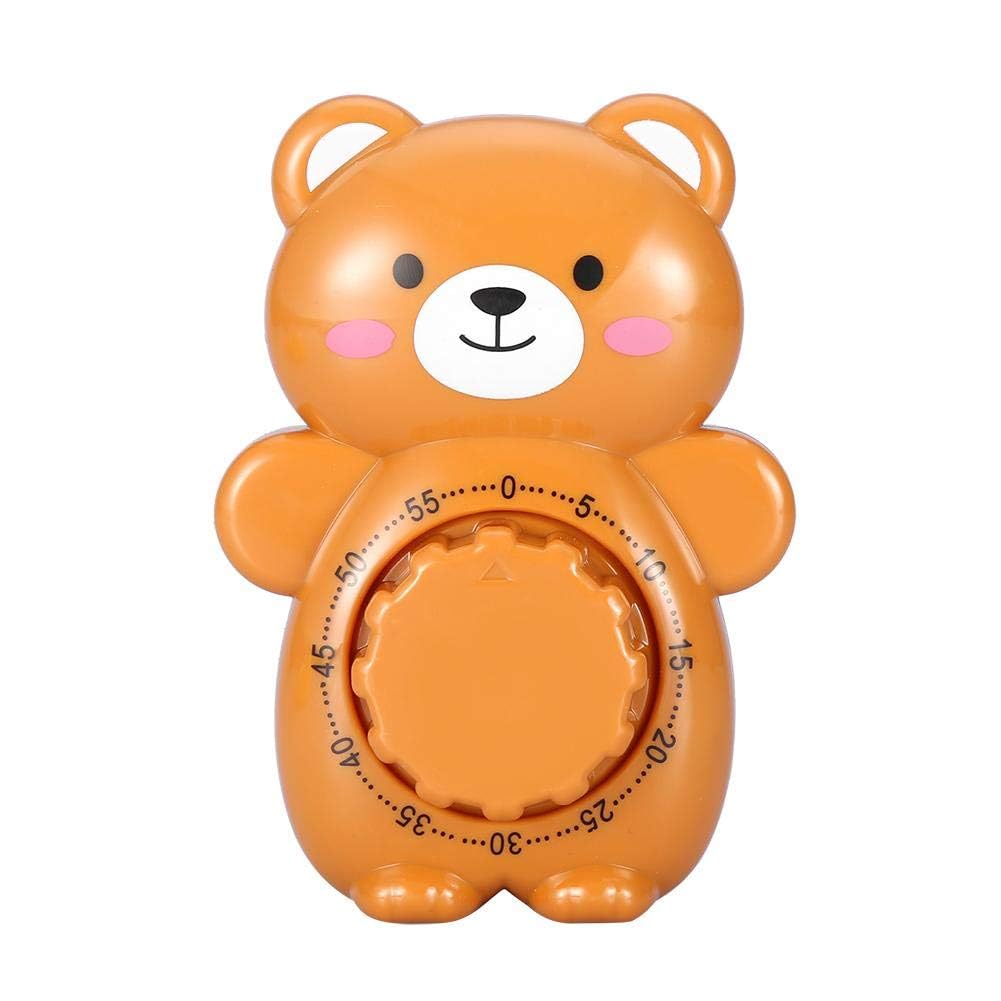 Agatige Brown 60 Mins Egg Timer, Cute Bear Mechanical Wind Up Kitchen Timer Kitchen Timer Manual Cooking Baking Countdown Alarm For Cooking Boiling Eggs Water(Brown)