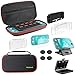 Produktbild Diswoe Switch Accesoires, 8 in 1 Nintendo Switch Tragetasche Mit Nintendo Switch Schutzfolie, 2 Joy-Con Griffen für Nintendo Switch, Verstellbarem PlayStand und 6 Daumen Griffkappen