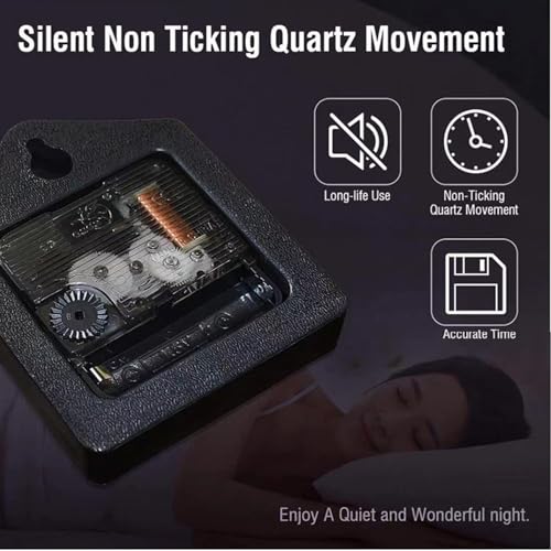 Reloj de pared silencioso analógico de 11 pulgadas blanco miniatura 6