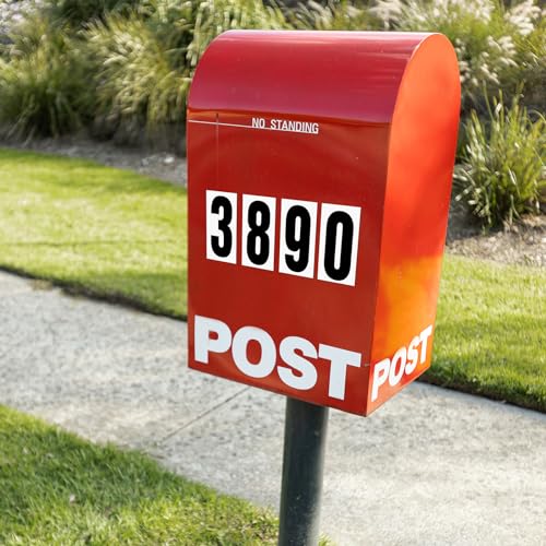 Image of Tenare 96 Pcs Vinyl Number Stickers 0-9 Reflective,4 Inch,Black in White | Waterproof Self Adhesive for Mailbox Address, Door Signs, Trash Cans, Trucks, Outdoor Home Business Use, Durable Vinyl