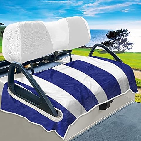 YOKYHOM Golf Cart Seat Covers, Blue Golf Cart Seat Towel Blanket Keeps Seat Comfortable and Clean, 100% Microfiber, 51''x 31'', for EZGO, Yamaha, Club Car and More 2-Seat Golf Carts Cover