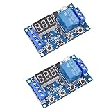 BE-TOOL 2 PCS DC 6-30V Timer Relay Programmable Delay Relay Module with LED Display, 5V Micro USB, Smart Home Controller Easy to Use