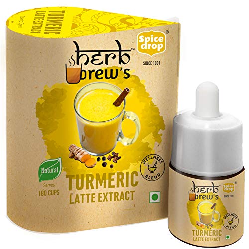 Image of Spice Drop Turmeric Tea Latte Extract | Healthy Mix Immunity Drink | Made With Turmeric, Black Pepper, Nutmeg, Cardamom, Cinnamon, Ginger, Clove | No Added Colors, Preservatives | Pack Of 1 | 0.17 oz