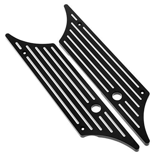 Parti di ricambio 100% nuove. Bid4ze Black Edge Contrasto Cut Billet Hard Saddlebag Latch Covers Compatibile con Harley Touring FLHT FLHX FLHR Modelli Borse Rigide 1993-2013