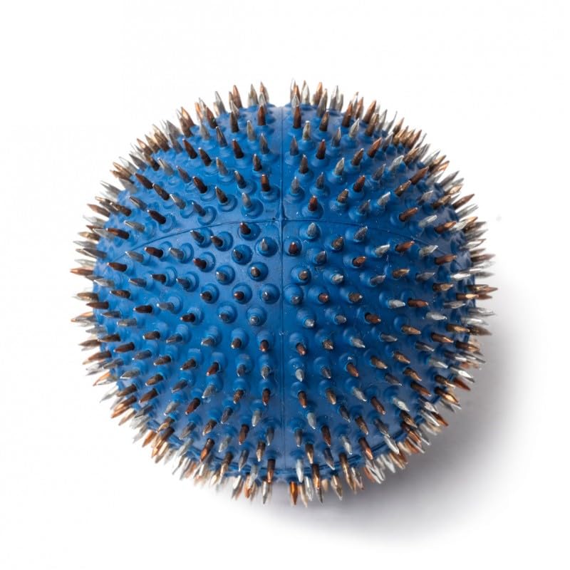 Lyapko Acupuncture Hand Foot Massage Dark Blue Needle Ball 4.0 Ag Premium Active Massager Unisex Spiked Ball Unique Therapy Device Massage Ball Hedgehog Ball Acupressure Balls for Stress Relief