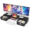 WESTREE-Dual-Monitor-Stand-Riser-with-Two-Drawers-Extra-Large-Storage-Monitor-Stand-for-2-Monitors-Desktop-Oraganizer-Stand-for-ComputerLaptopScreenPrinterTV WESTREE Dual Monitor Stand Riser with Two Drawers, Extra Large Storage Monitor Stand for 2 Monitors, Desktop Oraganizer Stand for Computer,Laptop,Screen,Printer,TV
