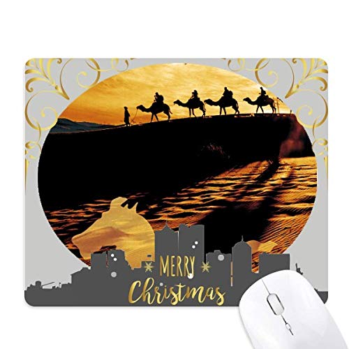 Tapis de souris route de la soie désert féerique pour bureau de Noël chaleureux