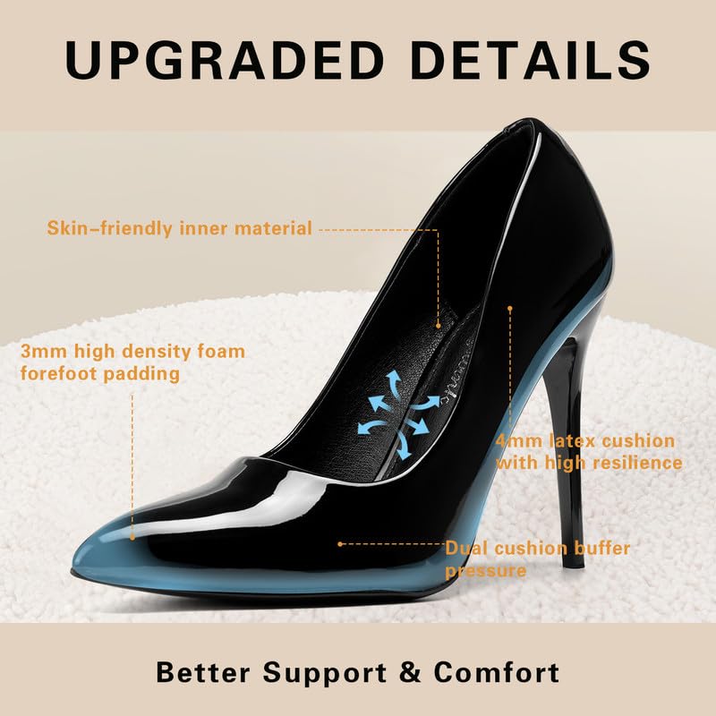 Image of Womens High Heels 4 Inch Closed Pointed Toe Pumps Stiletto Heels for Women Dress Sexy Wedding Pumps