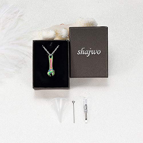 Shajwo Cremation Jewelry Urn Necklaces For Human Pet Ashes Locket Pendant Wrench Memorial Keepsake Jewelry For Men Women,Rainbow #TOP6