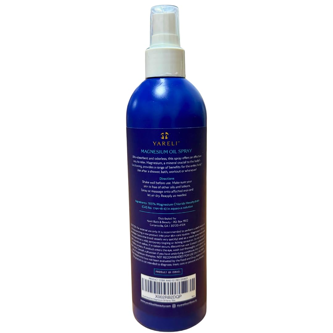 YARELI Magnesium Oil Spray, Ultra Absorbent High Strength Dead Sea Magnesium, 12oz, for Better Sleep and Muscle Relaxation — Amazon image 5