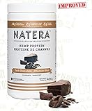 Top Hemp Protein Powder (1 lbs) Omega 3 and 6 (Dark Chocolate) NATERA Plant Based Supplement, Vegan Friendly, Made in Canada