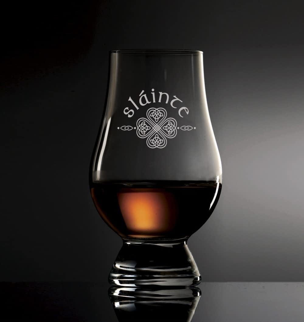 Condition photo showing New/Like New for glencairn official scottish engraved 'slainte celtic cross' whisky spirit tasting glass 170ml 6 floz