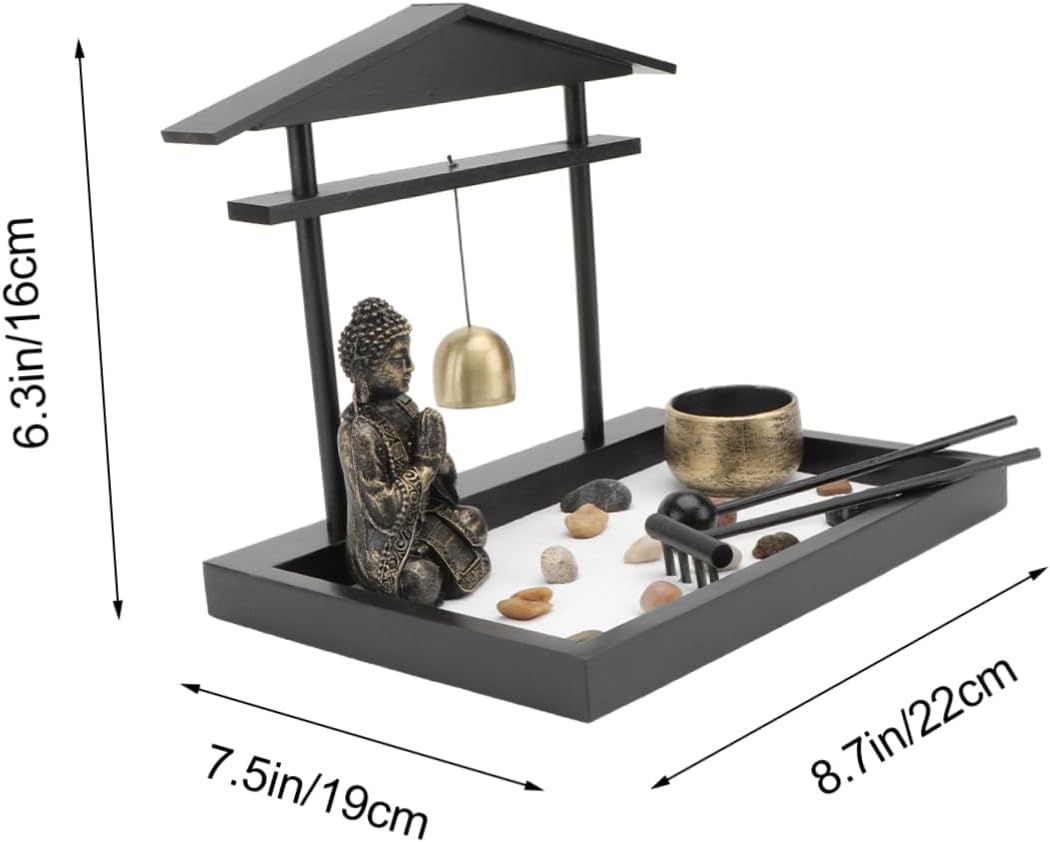 SOLUSTRE Microlandscape Model Resin Zen Table Decoration Relaxing Home Decor for Peace