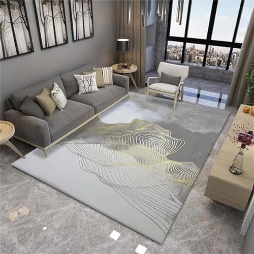 Tapis chambre ado garcon gris à motif abstrait moderne