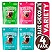 Skinny Dipped Almonds Dark Chocolate Covered Almonds, Pack of 4, Variety Pack of Cocoa, Espresso, Raspberry, Gluten Free, Low Sugar Snacks, 3.5 oz Resealable Bags