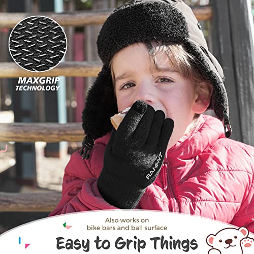 Kids Winter Gloves for Boys Girls Children Toddler Thermal Wool Knit Gloves with Insulated Fleece Lining Keep Hand Warm Gift4