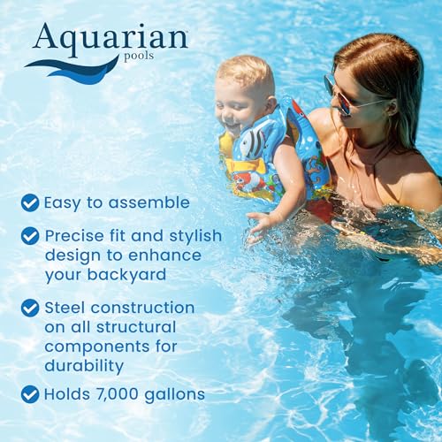 Aquarian Steel-Frame Above-Ground Pool Kit w/ Pump & Leaf Skimmer, Phoenix, 21\'