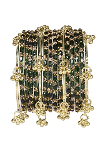 Image of AGPTEK Kashmiri Ghungroo Raindrop Bangles Combo Set | for Women and Girls|Set of 16 Pcs