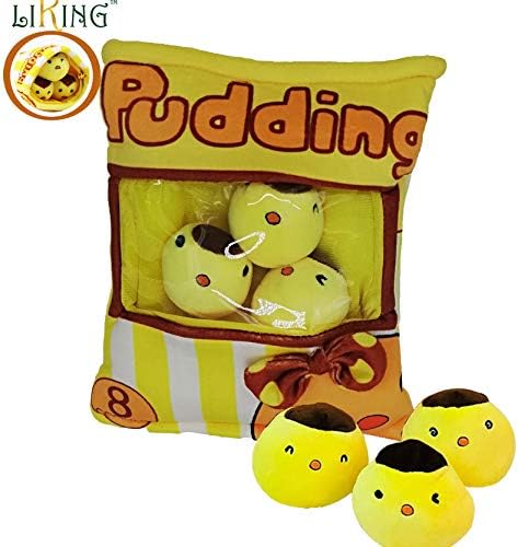 liking Pudding Pillow Stuffed 3pcs Chickens Thanksgiving Japanese Snack Pillow Ins Popular Pudding Pillow Bag for Mobile Wallet (Pudding Pillow Chicken)