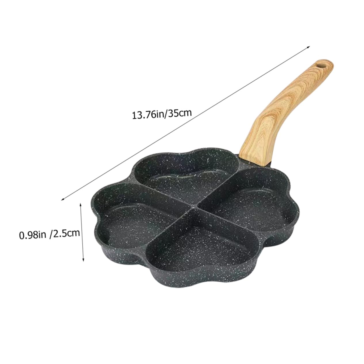 VALICLUD Household Multi Function Egg Frying Pan Non Stick Pancake Pan with Comfortable Wooden Handle Wear Resistant Breakfast Egg Cooker for Daily Use for Frying Eggs
