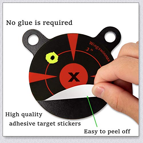 Wingswinmax Hanging Target 1/5" Thick 3" Air Gun Target With Slpatter Target Stickers Screwed-Type Airsoft Target Bb Gun Target Slingshot Target Practice (3") #TOP1