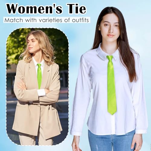 Image of Luckyvestir Womens Tie, Pre Tied Black /Red Ties for Women Adjustable Zipper Womens Necktie