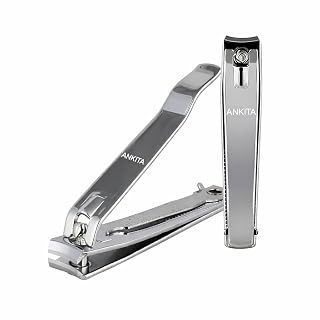 ANKITA Large Nail Clipper for Men & Women | Stainless Steel Nail Trimmer for Fingernails & Toenails | Durable Nail Cutter with Anti-Slip Grip Nail Clipper with Curved Sharp Blades, Built-in Nail File, strong and sturdy. (NC1) THICKNESS 1.8 MM.