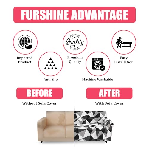 Furshine Store Furshine 5 Seater Sofa Cover Set Blue Rhombus - Image 4