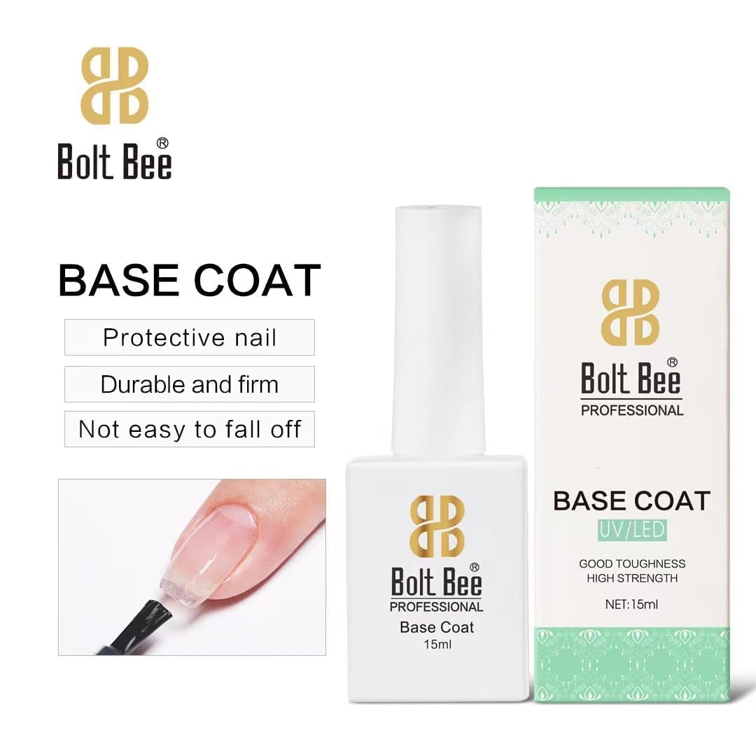 BOLT BEE Matte Top Coat and Base Coat15ml Soak Off UV LED Gel Nail Polish set for Nail Art 1