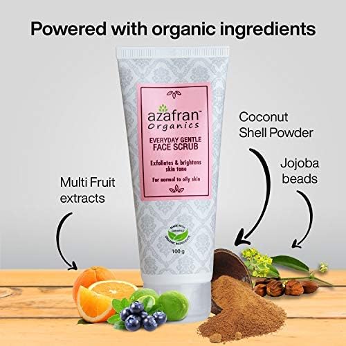 Azafran Organics Everyday Gentle Face Scrub, for Acne Prone Skin Unclog Pores, Reduces Blackheads, Pimples & Excess Oil - Image 5