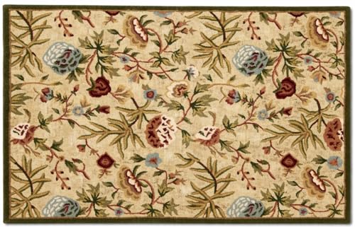 Image of Bunkar Carpets Pista Green Hand Tufted Wool Carpet 4x6 Feet | Handmade Area Rug for Living Room, Bedroom & Dining Room | Soft Premium Wool Carpet