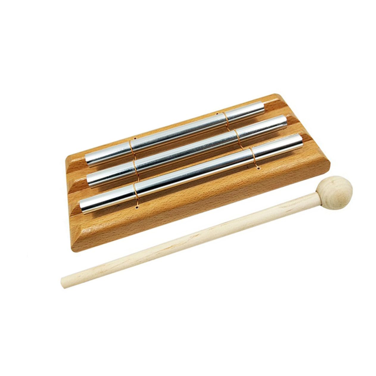 Milisten Strumento Musicale per Bambini con Percussioni in Legno e Metallo, Campanello Trio a 3 Suoni, per Gestione Classe e Meditazione