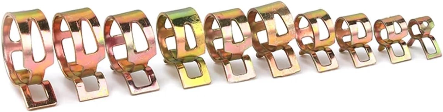 100/115/155/165pcs Spring Hose Clips 6-22mm - Durable Metal Clamps for Fuel, Oil, Water, and Gas Tubes(165PCS)