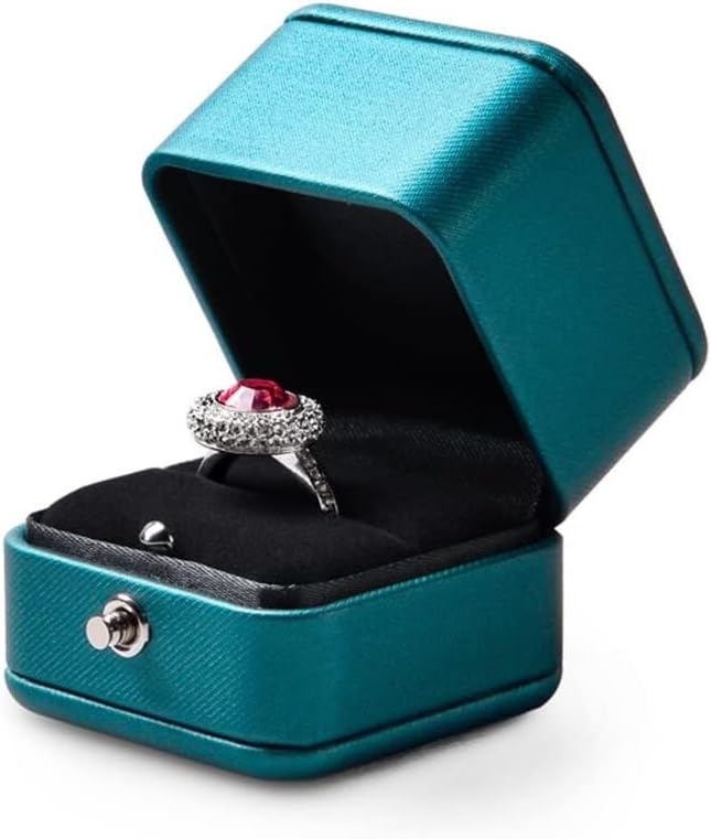 Ring Box Pendant Box PU Leather Jewelry Box Ring Storage Box Display Stand Jewelry Packaging Box Jewelry Box(6.6 * 8 * 4.4cm)