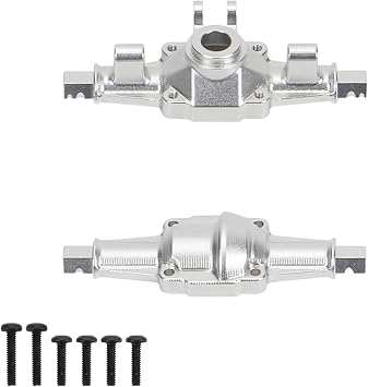 RCAWD Axle Housing for FMS FCX24 & FCX18 Power Wagon Smasher Lemur LC80 Land Cruiser 80 Front Rear Aluminum Upgrades Parts Silver