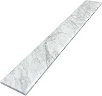 Vista 7 de Bisel doble de umbral de mármol pulido de carrara blanco italiano para transiciones de piso (4 x 24 pulgadas)