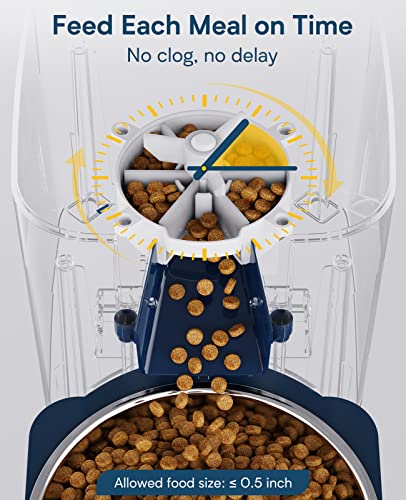 Oneisall Automatic Cat Feeders, 17 Cup Timed Dry Food Dispenser For Cats Dogs Pets With Programmable Portion Control, Up To 50 Portions, 6 Meals Per Day, Voice Recorder #TOP4