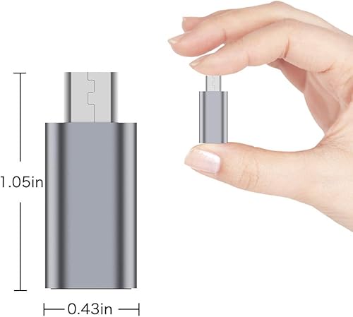 Vista 5 de JXMOX Adaptador USB C a Micro USB, (paquete de 4) tipo C hembra a micro USB macho, conector de conversión compatible con sincronización de datos