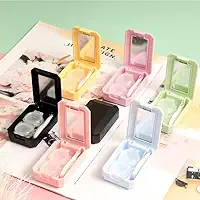 Mini Estojo Porta Lente de Contato com Espelho, Pinça e Ventosa – Kit Completo Portátil para Viagem – Case Compacto para Armazenamento Seguro e Higiênico (Rosa MN)