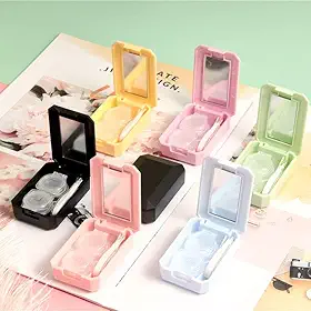 Mini Estojo Porta Lente de Contato com Espelho, Pinça e Ventosa – Kit Completo Portátil para Viagem – Case Compacto para Armazenamento Seguro e Higiênico (Rosa MN)