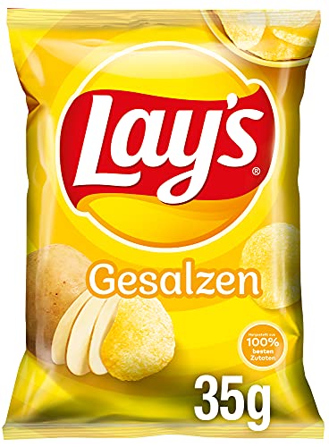 Lays Gesalzen - Knusprig gesalzene Kartoffelchips für eine gelungene Party - 20 x 35g