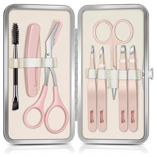 TsMADDTs Tweezers for Women Facial Hair, 8 in 1 Eyebrow Kit with Tweezers, Eyebrow Trimmer Scissors, Razor, Brush with Travel Bag, Hair Plucking Daily Beauty Tools