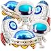 6PCS Space Astronaut Balloons UFO Spaceship Rocket Foil Balloons Large Astronaut Mylar Balloons for Outer Space Theme Birthday Party Decorations