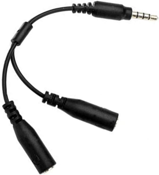 Headset Adapter 3.5mm Male to 2 Female Headset Mic Splitter Adapter Mic ...