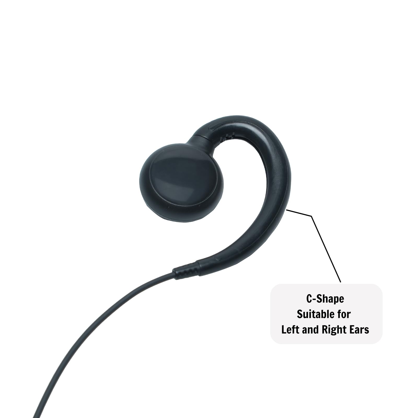 Auriculares de vigilancia suaves en forma de C de 3,5 mm para escuchar solo escucha, auriculares de vigilancia para micrófonos de altavoz de radio de 2 vías, paquete de 10